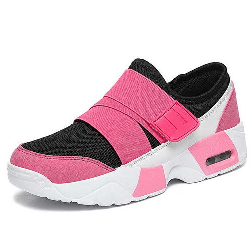 Women's pink casual velcro slip on shoe sneaker 01